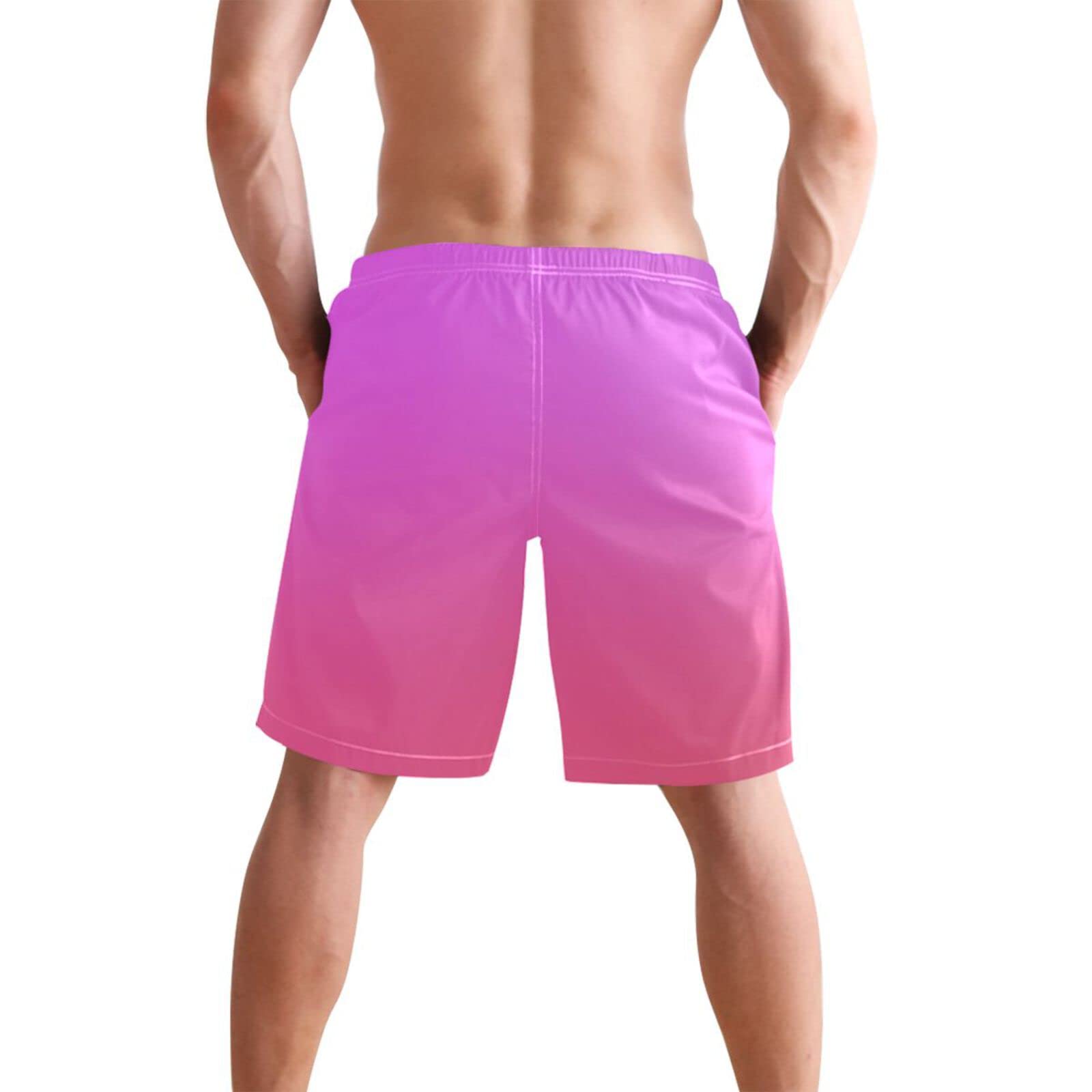 Men's Quick Dry Swim Trunks - Magenta Purple Fuchsia Beach Shorts with Pockets | Lightweight Board Shorts for Swimming, Surfing & Summer Vacation
