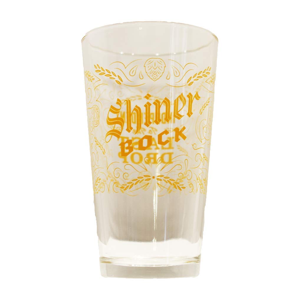 Shiner Bock Beer Pint Glass - 16oz Barware for Lager, Ale & Craft Beer - Perfect for Home Bars, Pubs & Beer Tasting Events