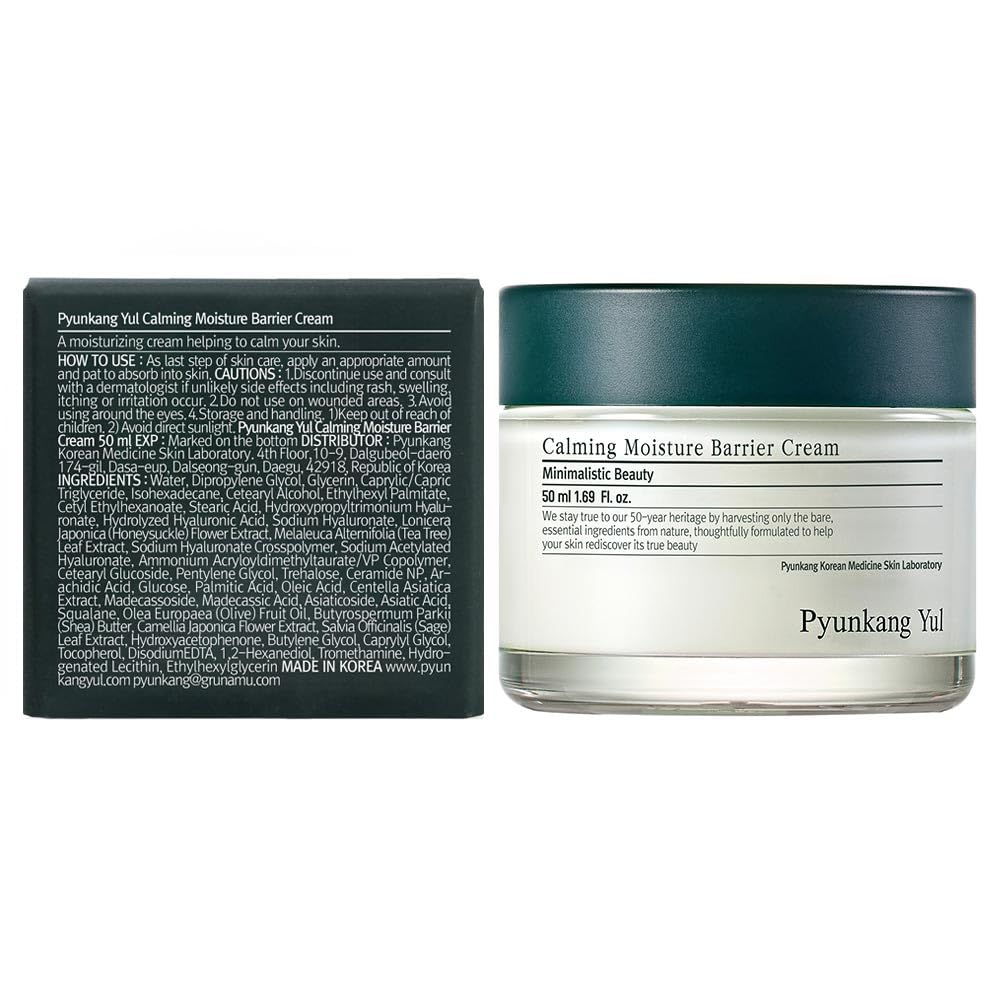 PKY Calming Moisture Cream - Hyaluronic Acid & Ceramide for Sensitive Skin | Korean Vegan Skincare for Dryness Relief