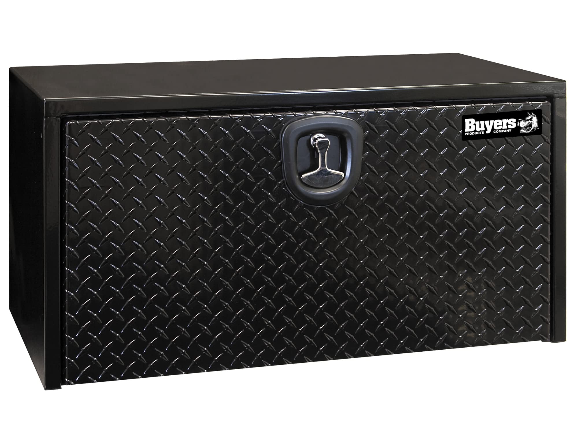 Buyers Products 1702505 Black Steel Truck Tool Box with Aluminum Diamond Tread Door - 18x18x36 Inch Heavy Duty USA-Made Tool Chest for Contractors | Perfect for Truck Storage, Job Site Organization & Work Equipment Protection