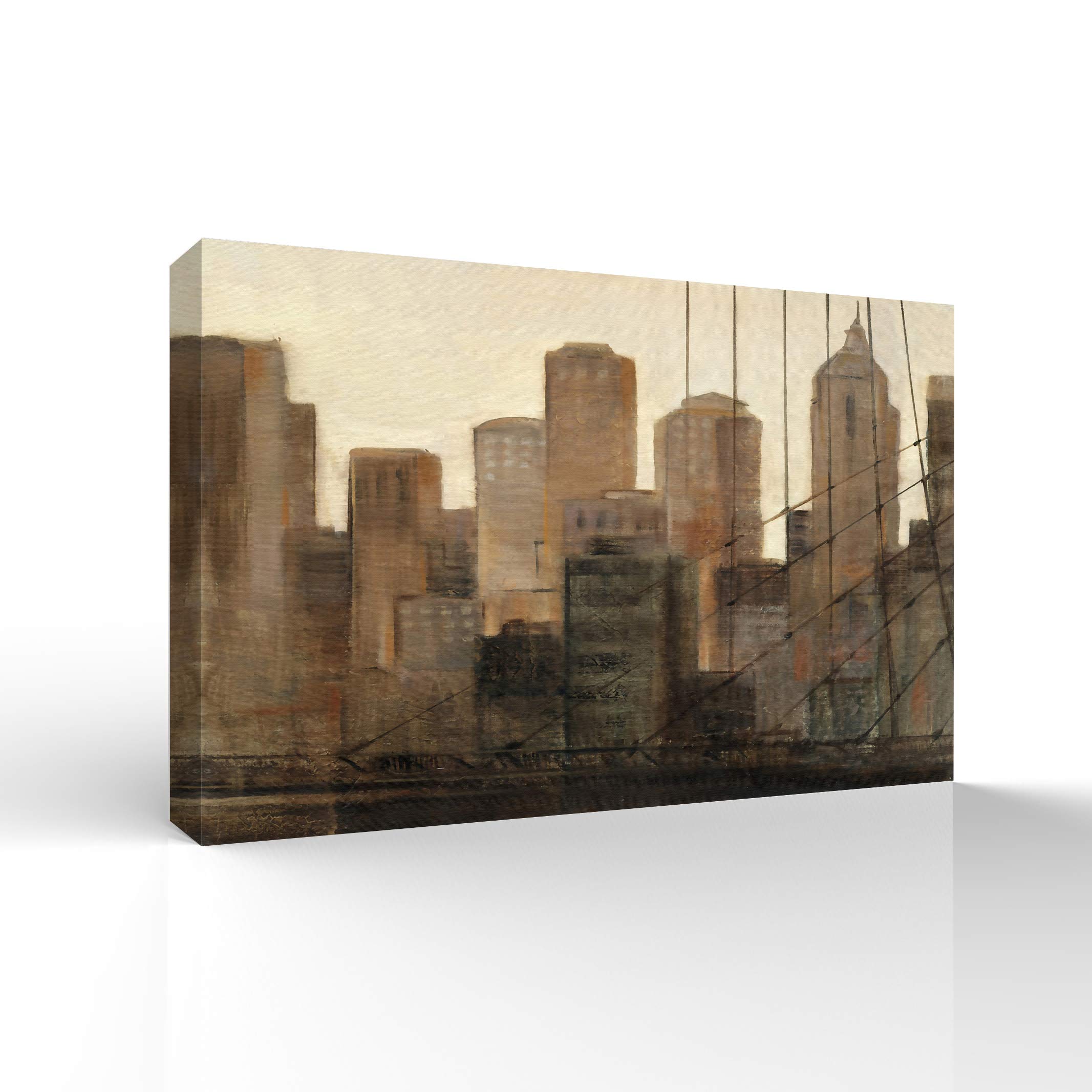 Impressionist City Canvas Wall Art - 16x24 Inches Giclee Painting for Bedroom, Living Room, Home Office & Dining Room Decor