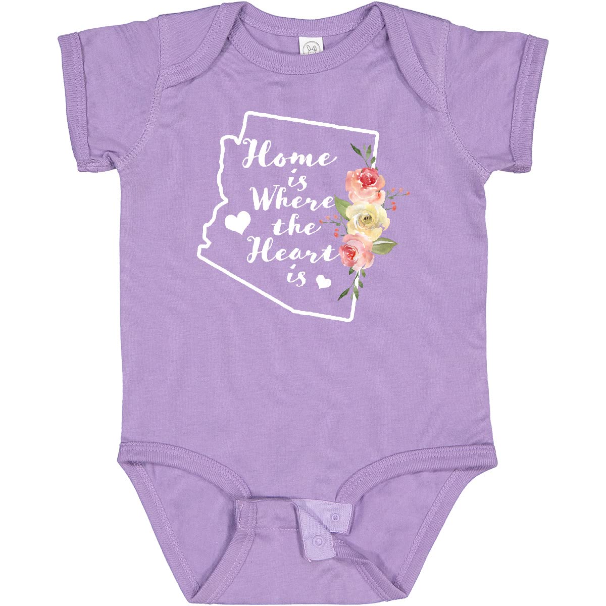 Inktastic Arizona Home is Where The Heart is Watercolor Baby Bodysuit - Soft Cotton Infant Onesie for Newborns & Toddlers - Perfect for Family Photos, Holidays & Everyday Wear