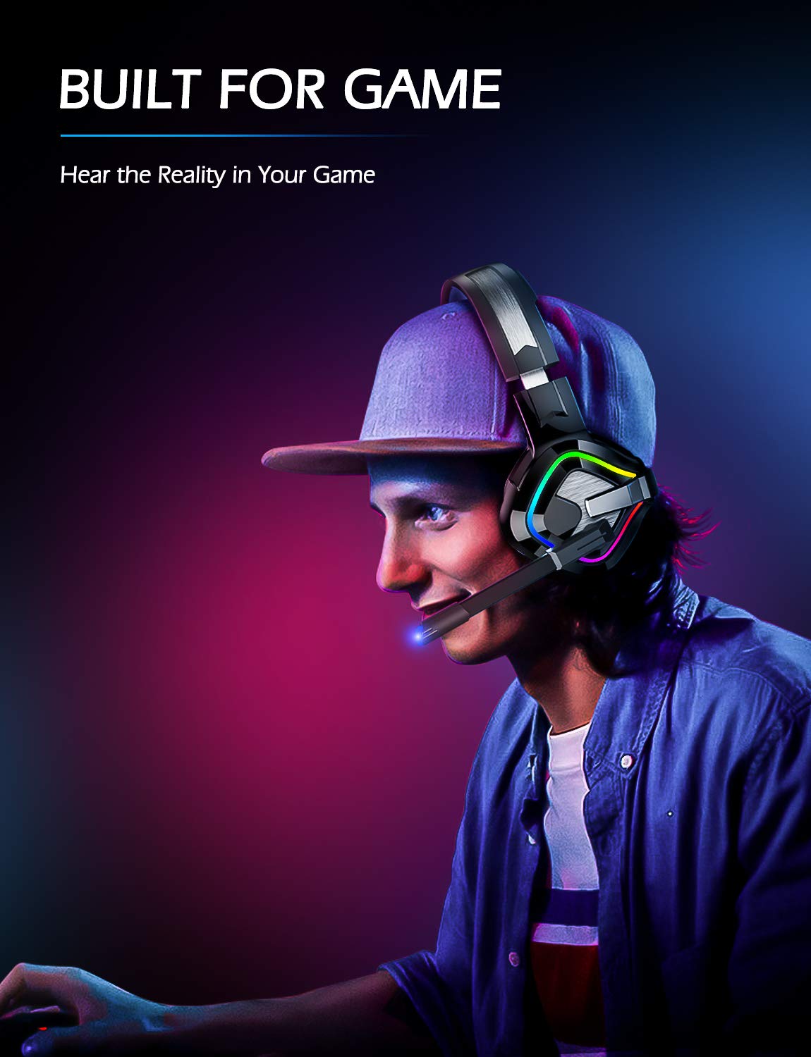 ZIUMIER Gaming Headset with Noise Canceling Mic - Stereo Surround Sound Wired Headphones for PC, PS4, PS5, Xbox One, Xbox Series X/S & Nintendo Switch - Perfect for Competitive Gaming & Online Chat