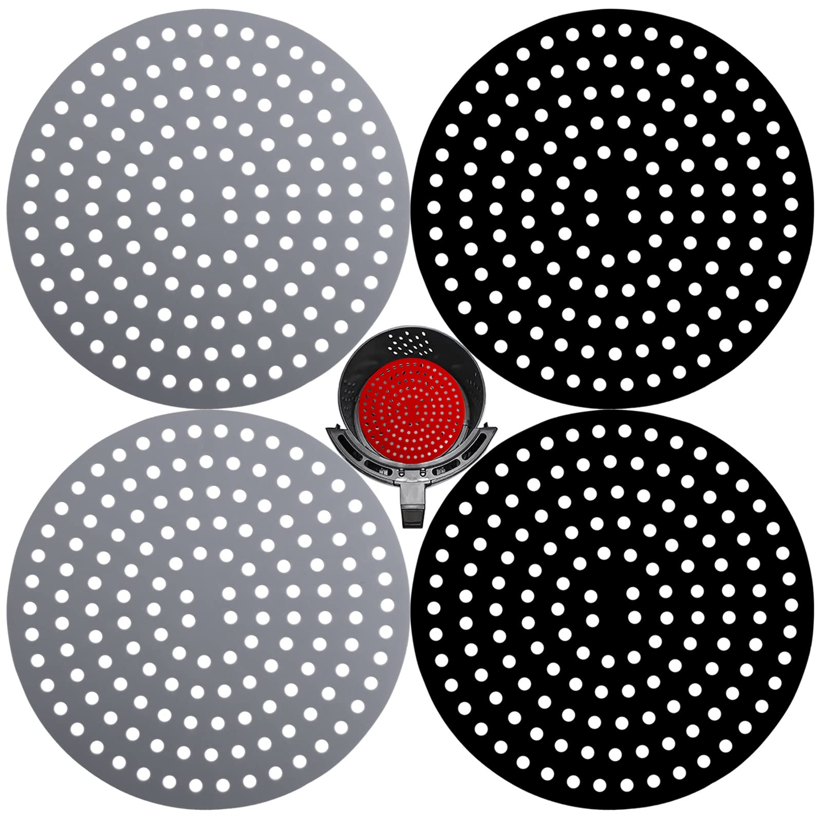Reusable Silicone Air Fryer Liners 4 Pack - Non-Stick 8