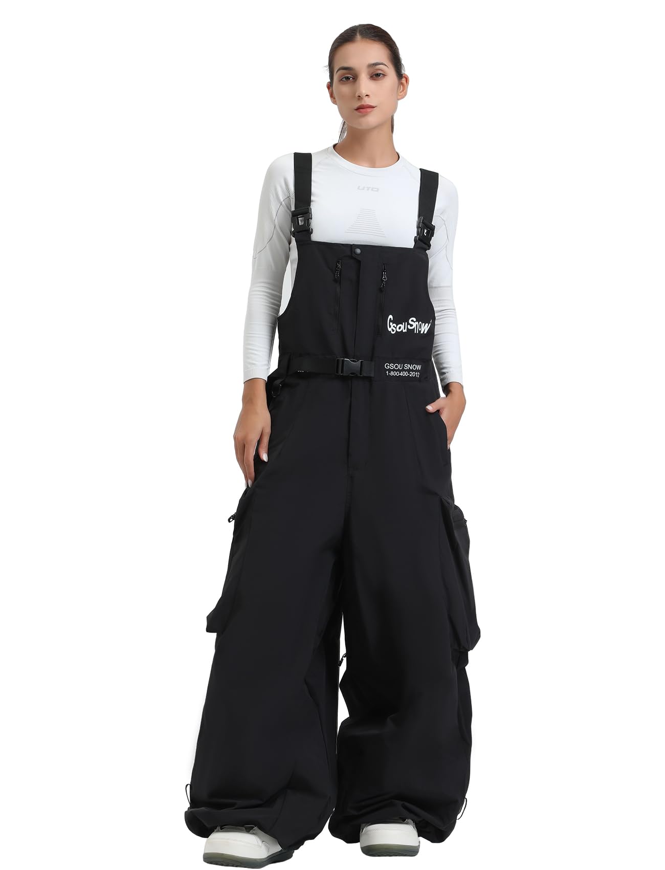 GSOU SNOW Waterproof Insulated Snowboard Bibs for Women & Men - Loose Fit Ski Pants Overalls for Winter Sports & Outdoor Activities | Perfect for Skiing, Snowboarding & Cold Weather Adventures