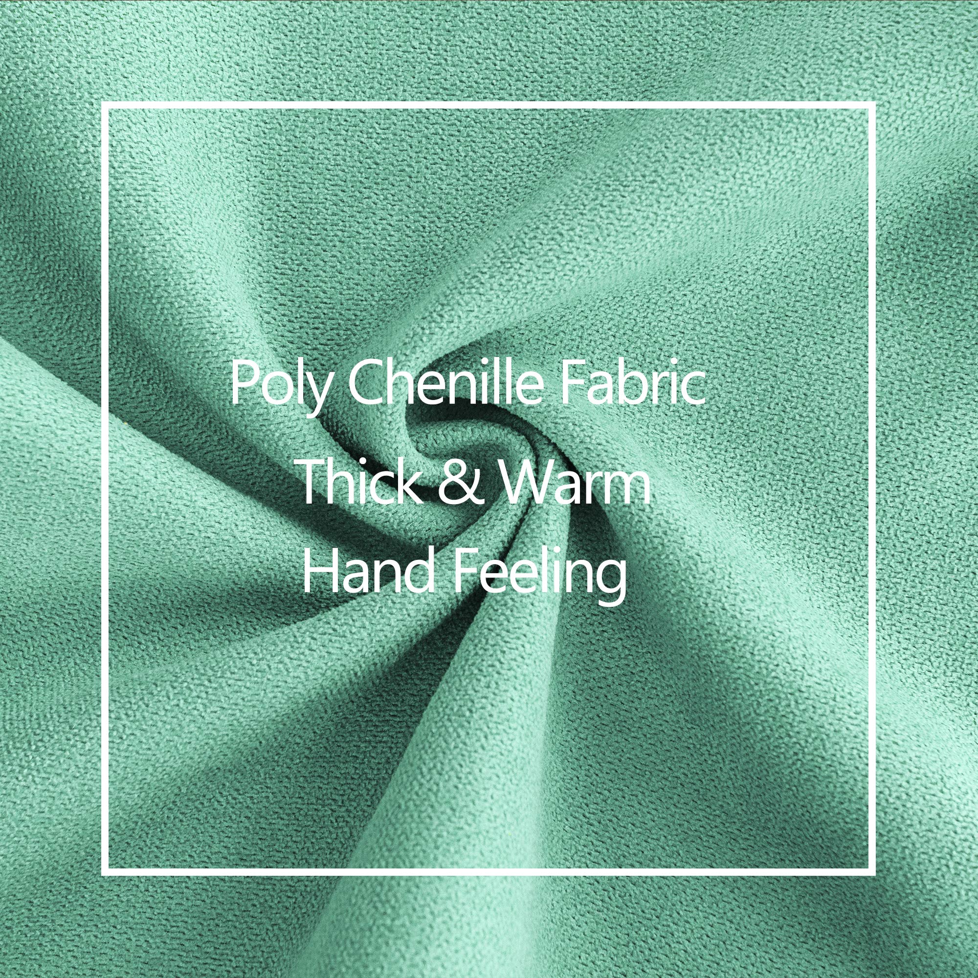 Stellhome 2 Pack Chenille Square Throw Pillow Covers 20x20 Inch (50cm) - Soft Aqua Decorative Cushion Covers for Bed, Couch, Sofa & Bench - Perfect for Living Room, Bedroom & Home Decor