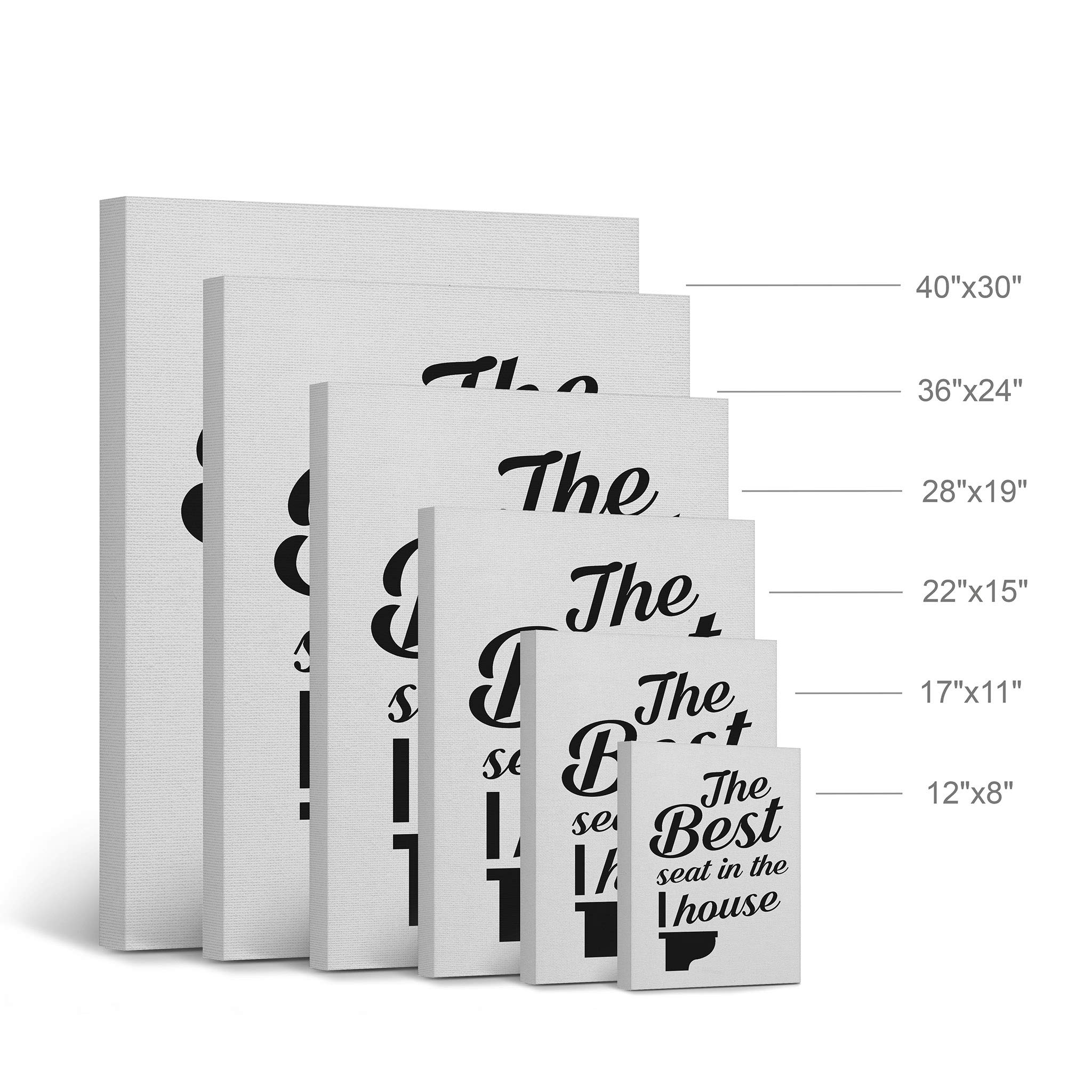 Funny Bathroom Wall Art - 'The Best Seat in the House' Canvas Print - Ready to Hang Toilet Decor (36x24) - Perfect for Home, Office, or Gift - Made in USA