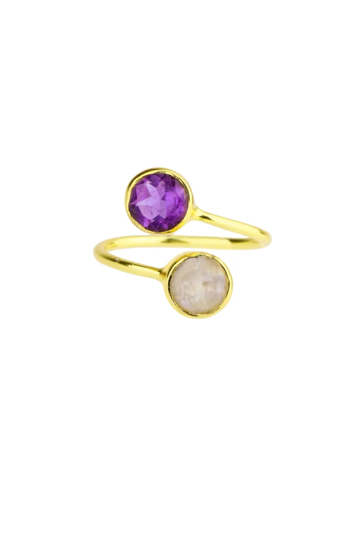 Exquisite Double Gemstone Ring for Women | Elegant Stackable Jewelry for Everyday Wear & Special Occasions