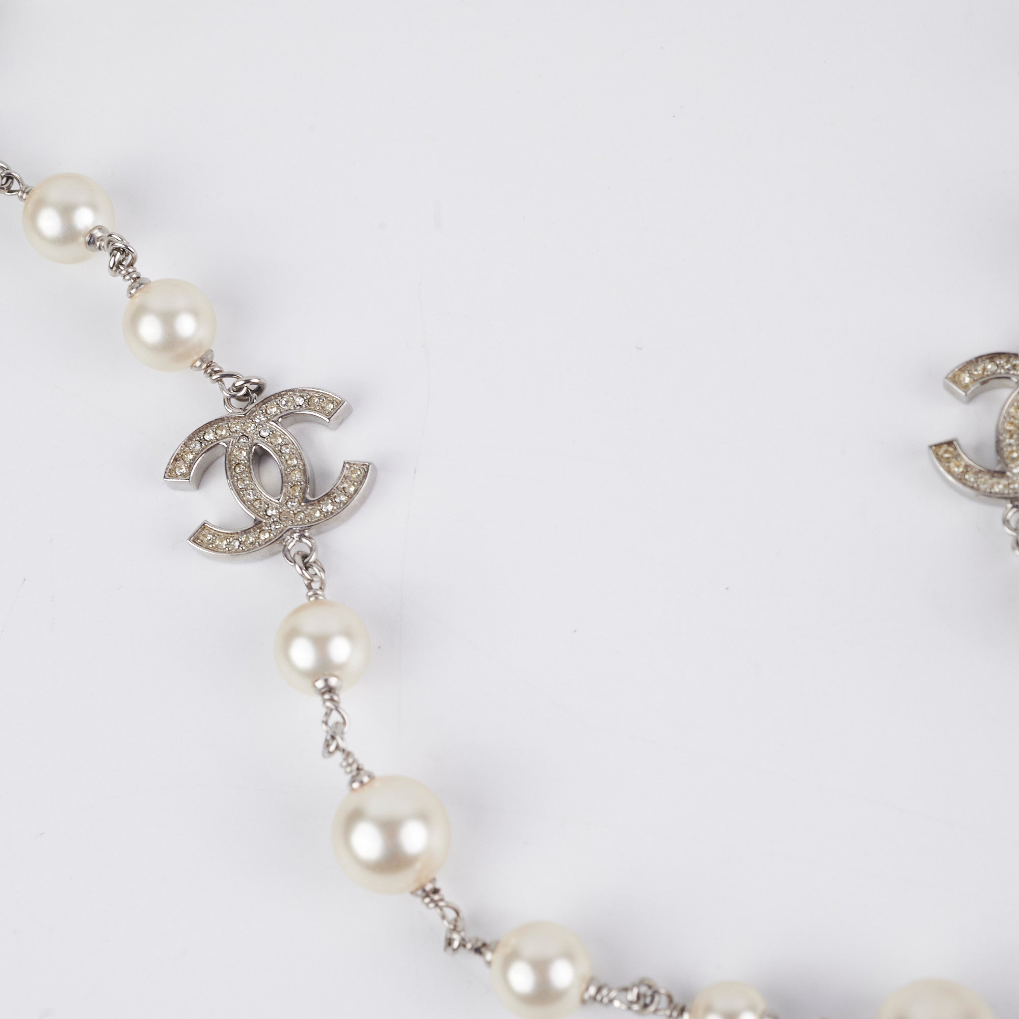 Chanel CC Pearls Long Necklace - Elegant Pearl & Logo Pendant for Women | Perfect for Parties, Weddings & Special Occasions