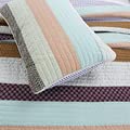 100% Cotton King Size Striped Quilt Set - 3 Piece Bedding Set for Bedroom | Soft & Breathable Comforter Cover for Cozy Sleep