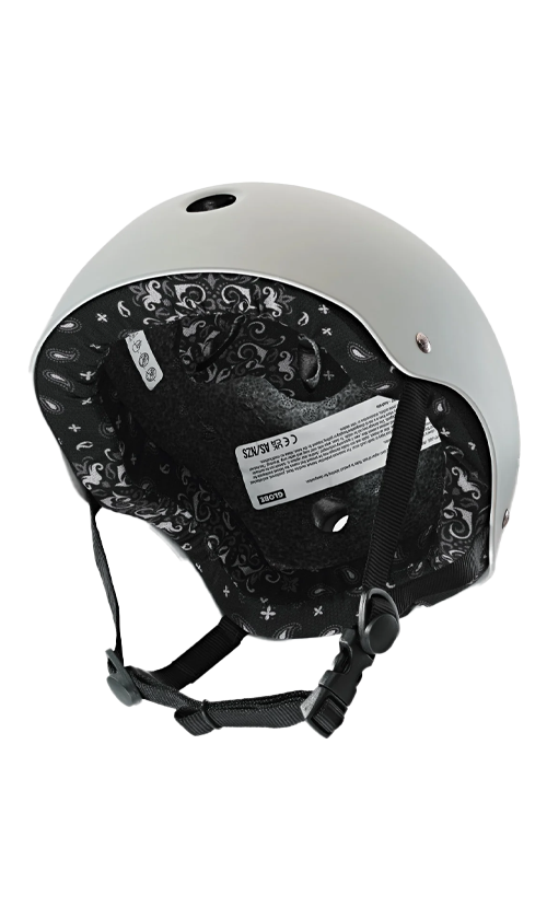 Globe Goodstock Certified Skateboard Helmet - Matte Gunmetal with Bandana Design | Safe & Stylish for Skateboarding, Scooters & BMX Riding
