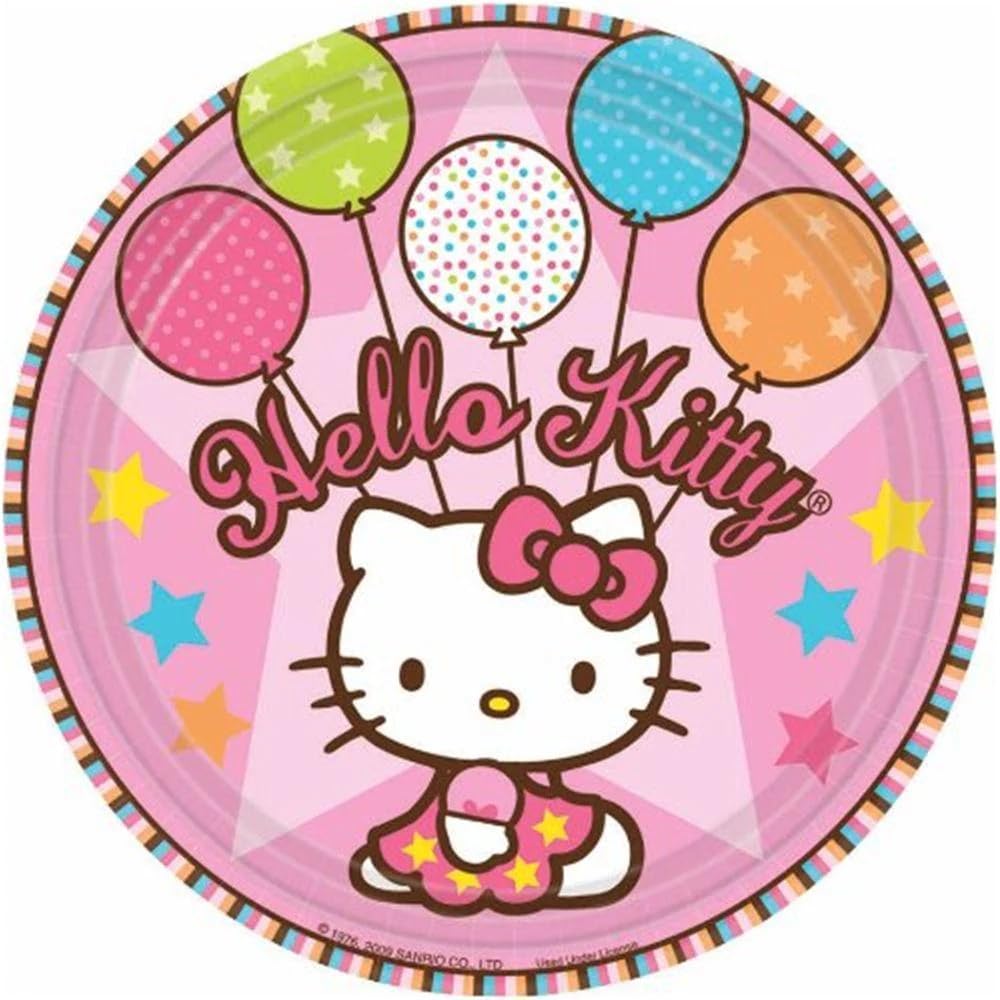 Hello Kitty Round Cake Topper - 20cm Edible Wafer Paper for Birthday Cakes, Sugar Sheets for Cake Decorating - Perfect for Birthday Parties, Baby Showers & Wedding Desserts