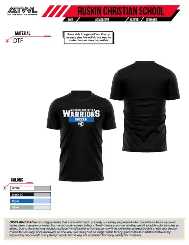 Ruskin Christian Soccer DTF Men's Polyester Parent Shirt - Custom Soccer Team Apparel for Fathers - Perfect for Game Days, Church Events & Family Gatherings