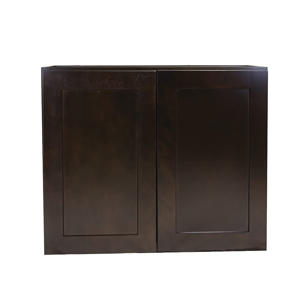 36-Inch Espresso Shaker Wall Cabinet for Kitchen Storage