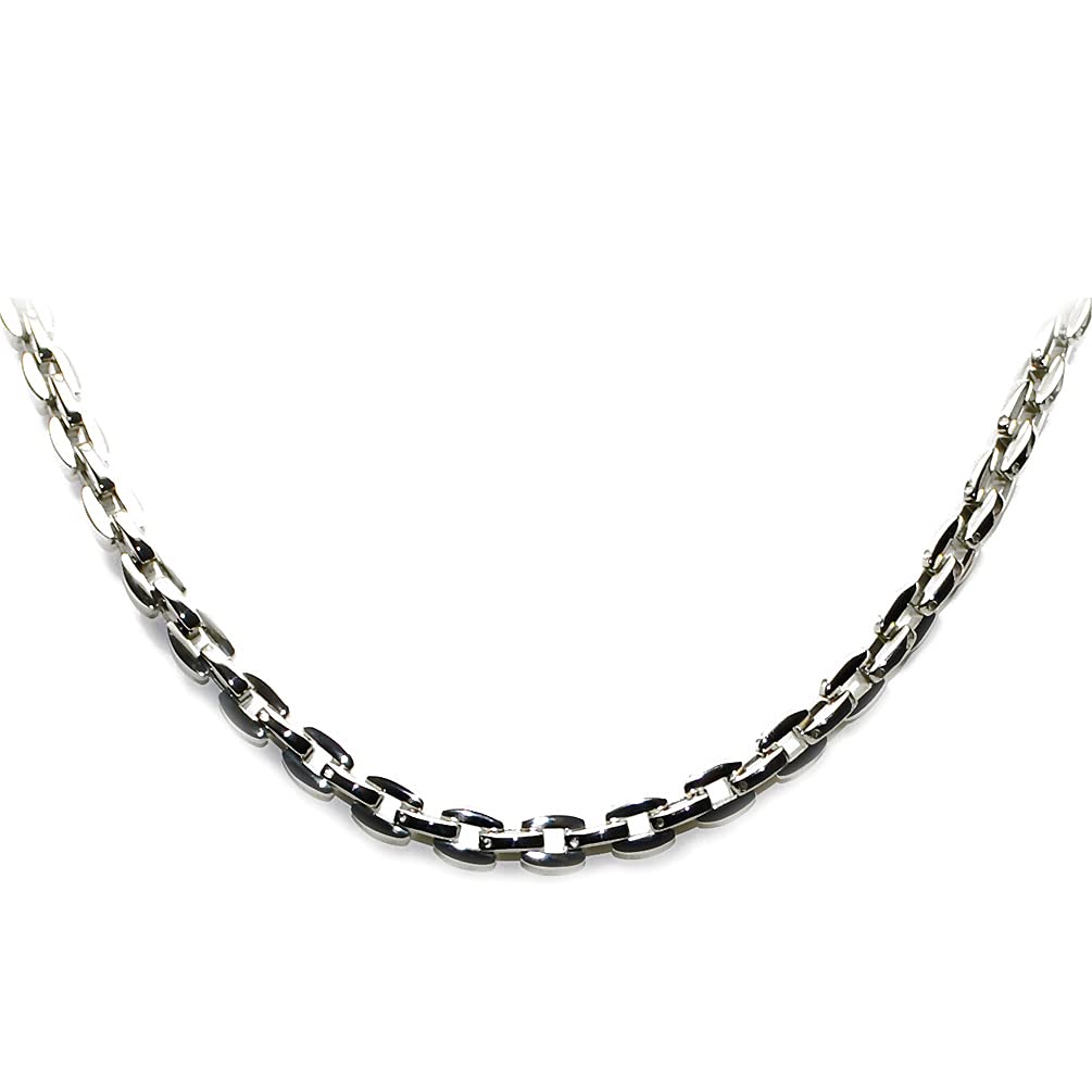5mm Men's Pure Titanium Oval Link Chain Necklace for Golf & Casual Wear | Durable & Hypoallergenic Jewelry for Everyday Style