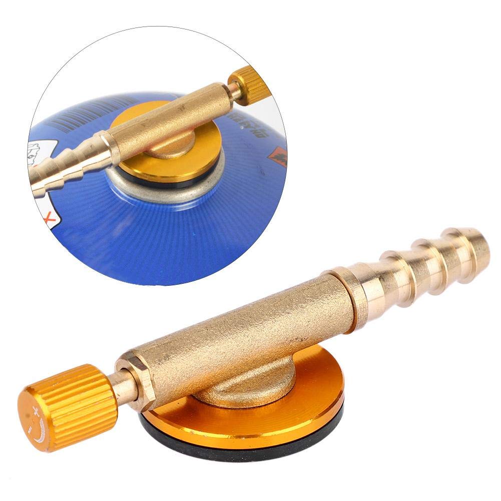 **Universal MAGT Brass Gas Refill Adapter - Durable Gas Stove Adapter for Camping, Outdoor Cooking & Gas Tank Switching (Yellow)**