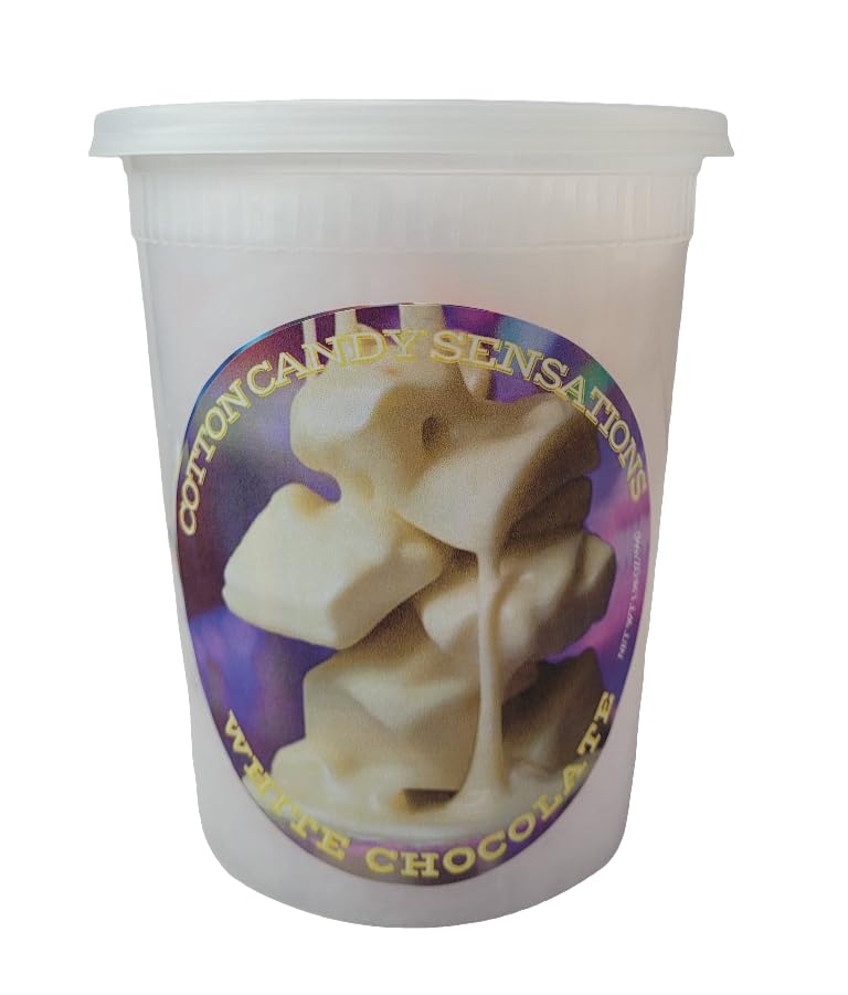 Premium White Chocolate Gourmet Cotton Candy - Fluffy & Delicious Handmade Treat for Parties, Weddings & Gifts | Cotton Candy Sensations