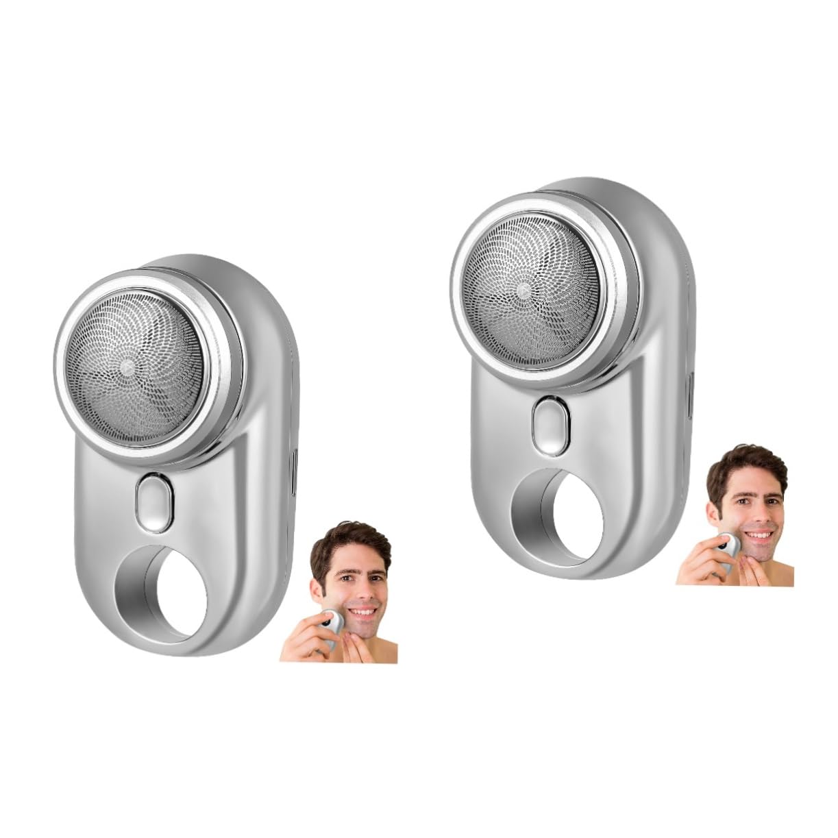 2pcs Electric Shaver & Beard Trimmer for Men - Portable Cordless Mini Shaver, Travel Razor with Precision Blades - Perfect for Home, Office & On-the-Go Grooming
