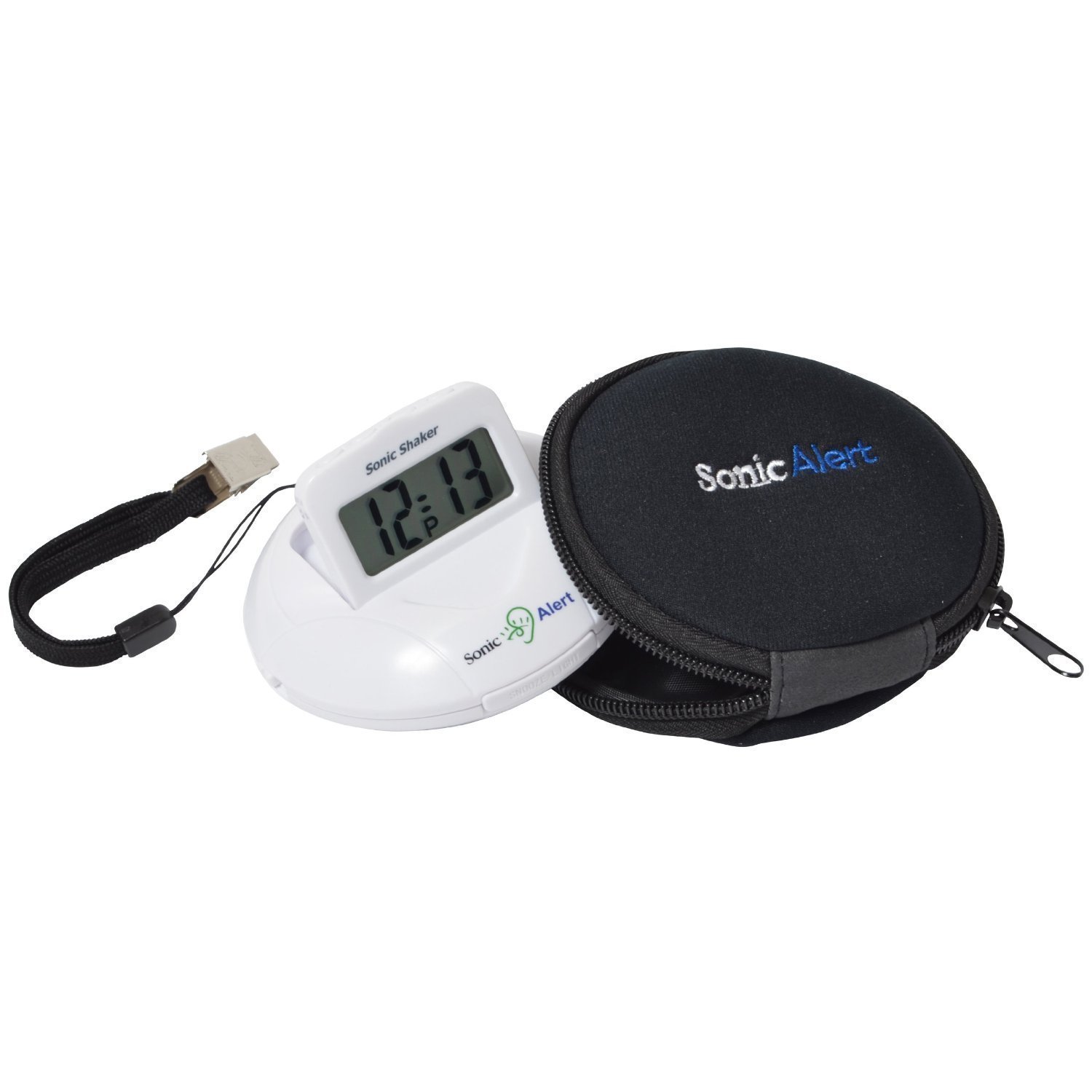 Sonic Alert Sonic Shaker Vibrating Travel Bed Alarm - 90dB Loud Alarm Clock for Heavy Sleepers | Perfect for Hotels, Dorm Rooms & Traveling