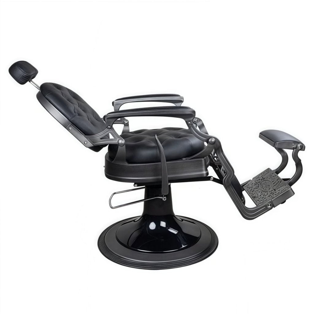 Vintage Barber Chair for Salon - Matte Gun Grey Styling Chair BC511 | Professional Haircut & Shaving Chair for Home & Commercial Use