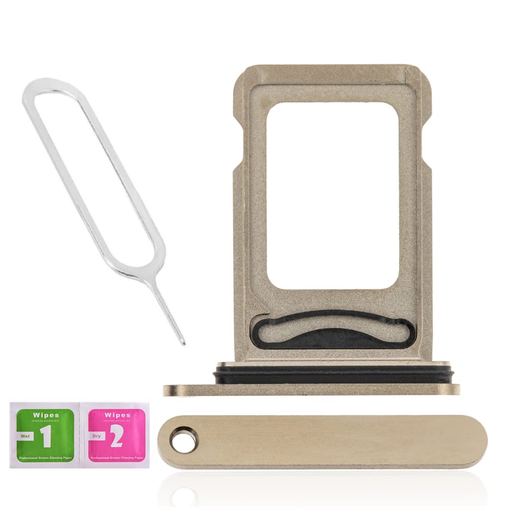 Original iPhone 12 Pro Max Dual SIM Card Tray Replacement - Nano SIM Slot Holder with Waterproof Rubber Ring & Eject Tool (Gold) | Compatible with iPhone 12 Pro Max | Perfect for Travelers & Business Users Who Need Dual SIM Functionality