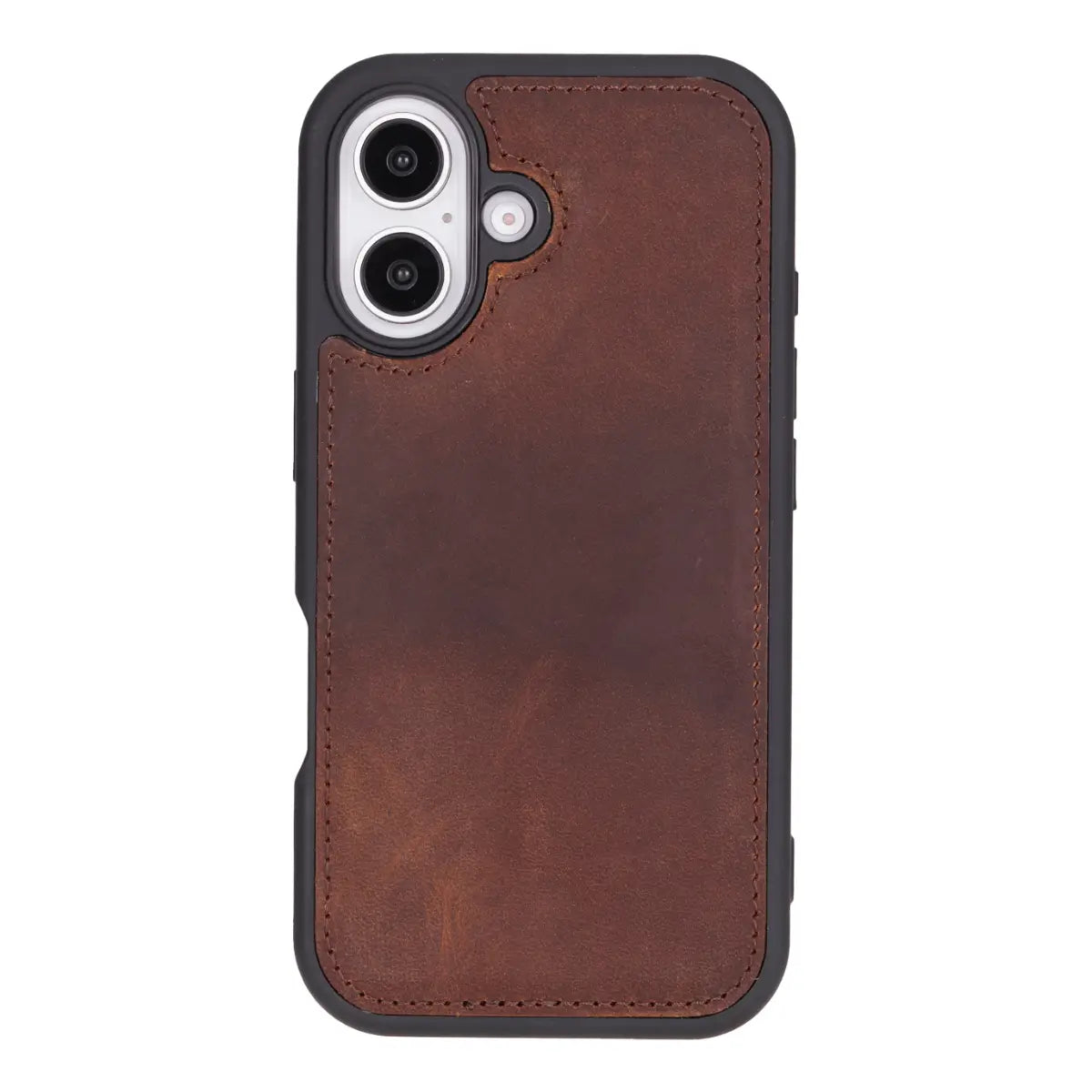 Vintage Brown Distressed Leather Wallet Case for iPhone 16 (6.1-inch) - Slim Protective Phone Cover with Card Slots | Perfect for Everyday Use, Travel & Business