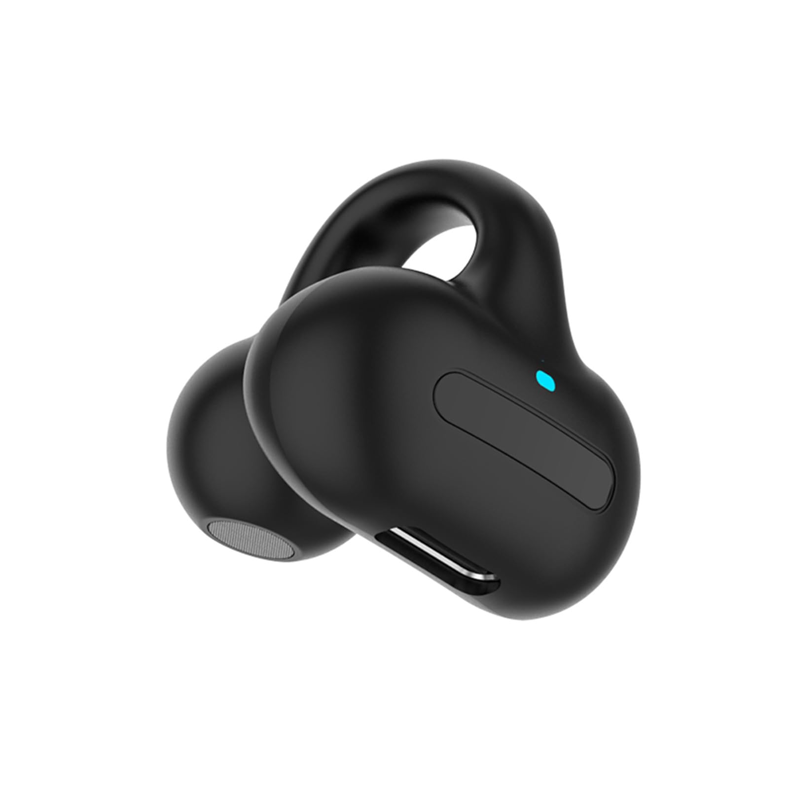 Bluetooth Ear Clip - Single Wireless Open Ear Headphones with Bone Conduction for Workout, Cycling, Running - Secure Fit, Sweatproof (Black) | Perfect for Gym, Outdoor Sports & Active Lifestyle
