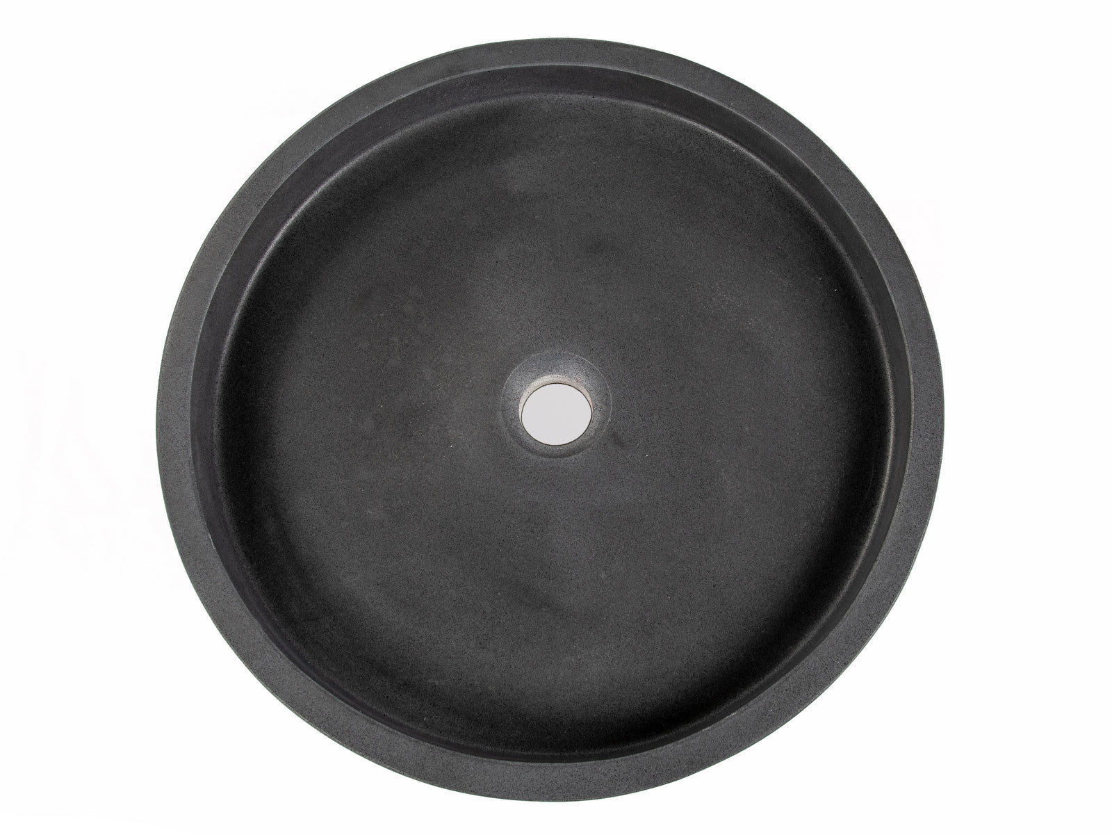 Modern Low Round Vessel Sink - Natural Lava Stone Bathroom Basin for Vanity & Powder Room | Perfect for Contemporary, Farmhouse & Spa Bathroom Decor