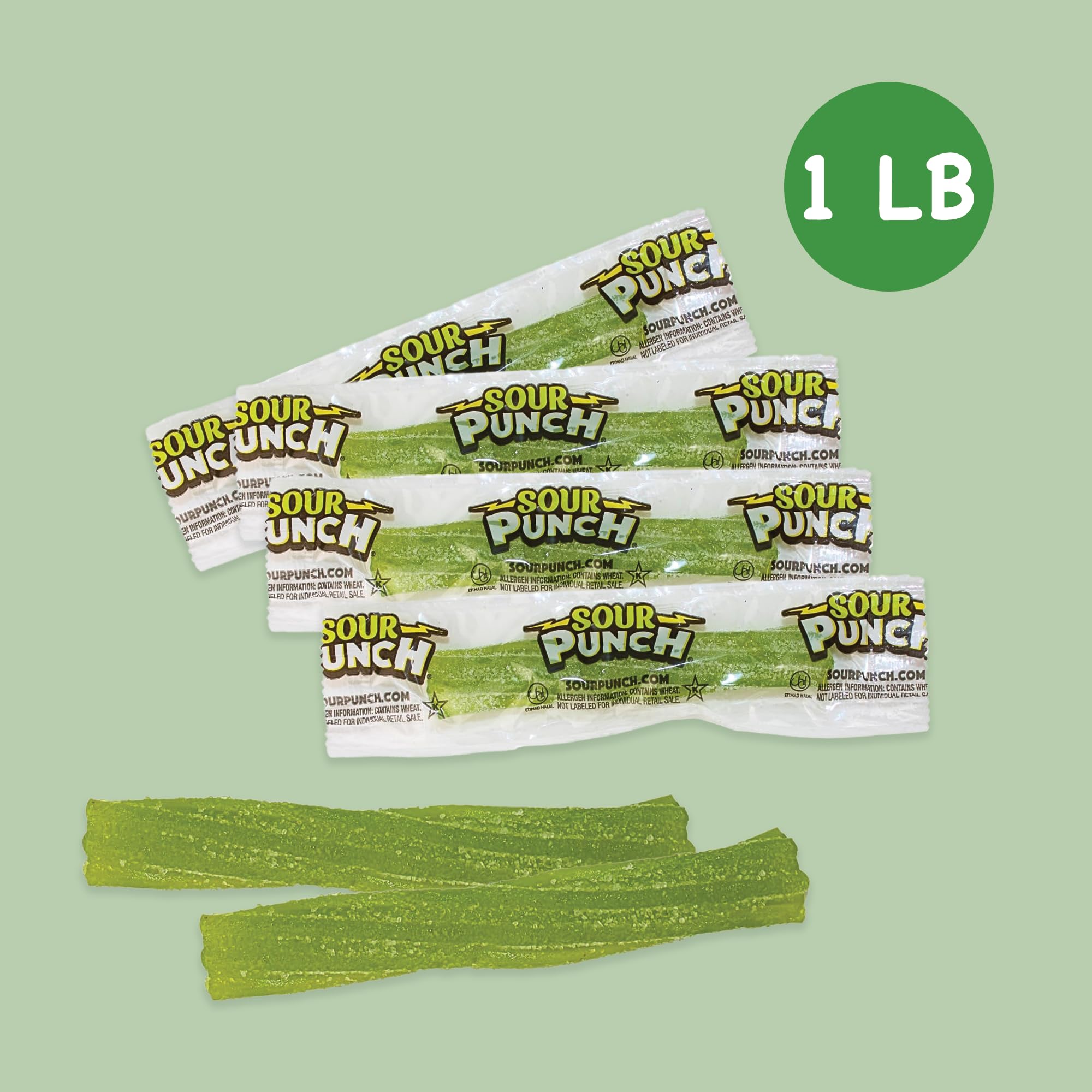 Green Apple Sour Candy Twists - 1LB Bulk Bag of Tangy Wrapped Candies | Sour Candy Variety Pack by Snackivore | Perfect for Parties, Movie Nights & Office Treats