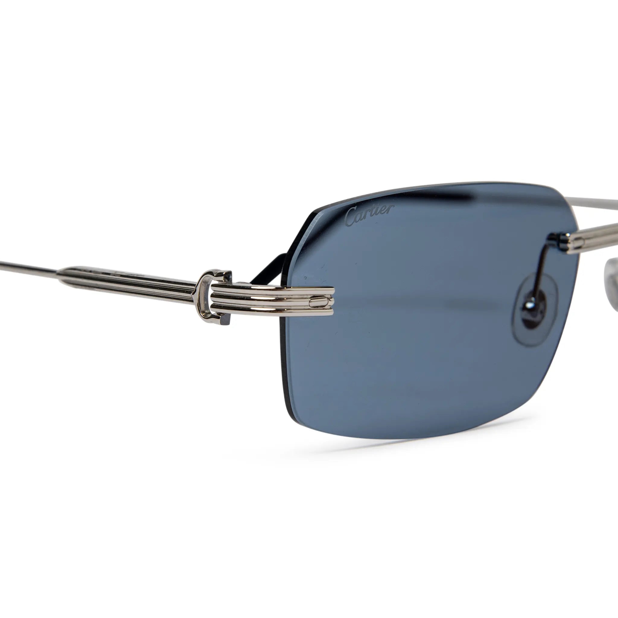Cartier CT0271S 003 Silver Blue Polarized Sunglasses for Women - UV Protection Luxury Fashion Shades for Beach, Driving & Outdoor Activities