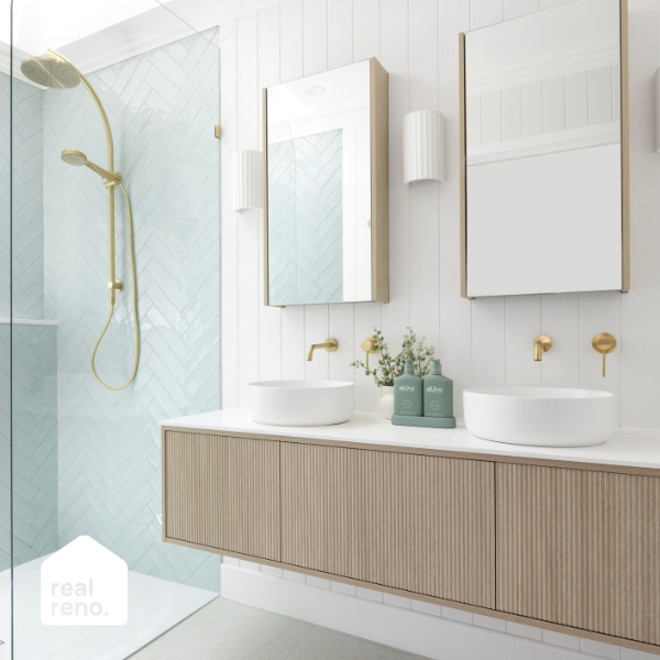 ADP Clifton Vanity - Modern Bathroom Vanity Set with Sink & Mirror, White Gloss Finish - Perfect for Small Bathrooms, Powder Rooms & Guest Baths