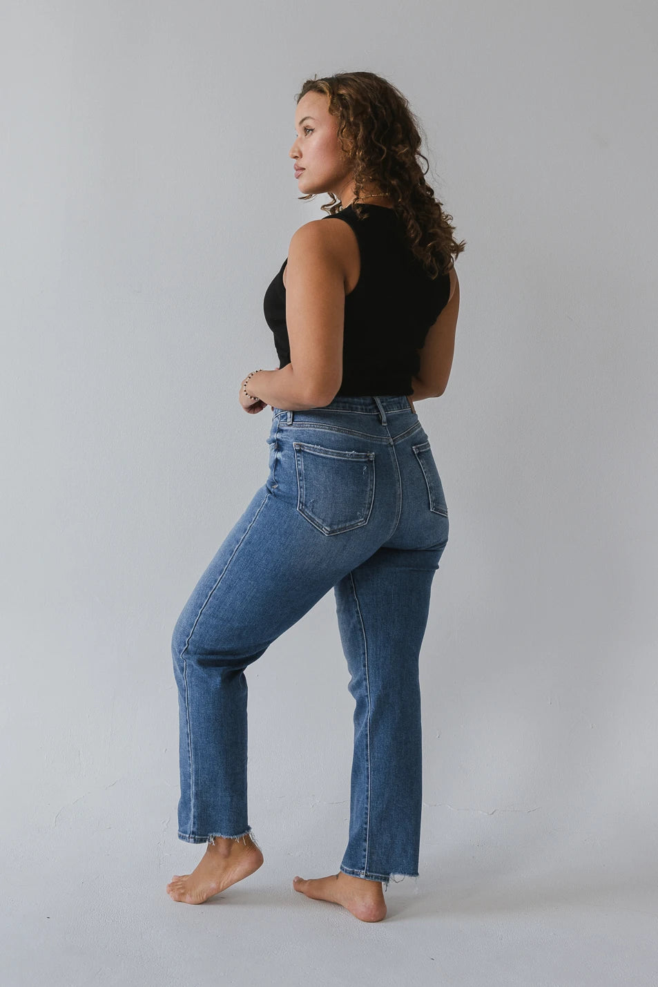 Ellery Women's Straight Leg Jeans - Medium Wash Denim Pants for Casual Wear & Everyday Style | FINAL SALE