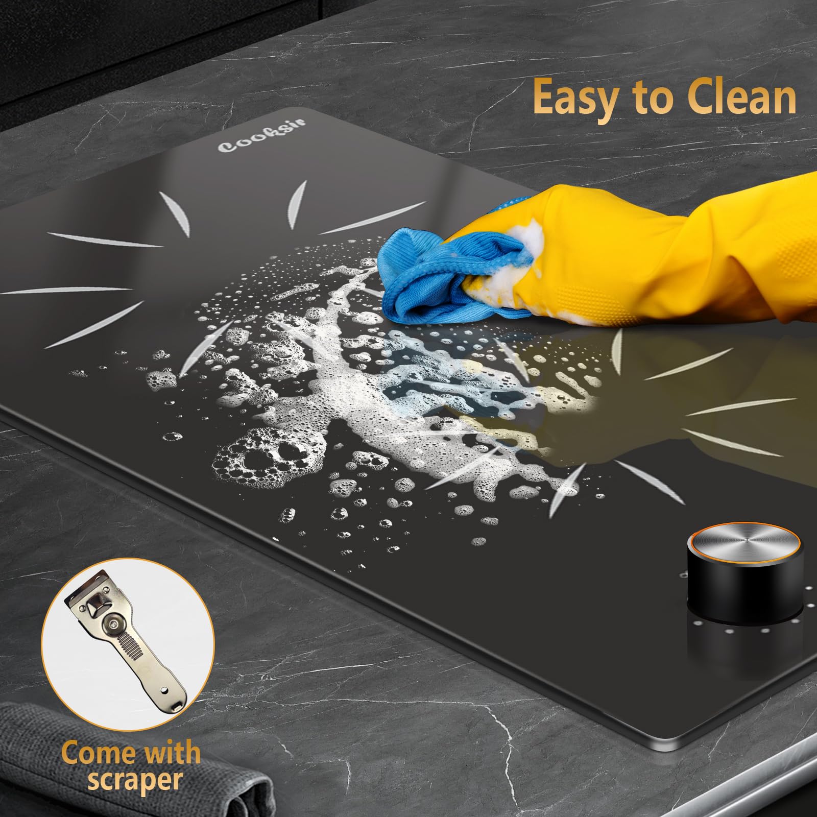 2 Burner Electric Cooktop - 12 Inch Built-in & Countertop Stove Top with Knob Control, 9 Power Levels, Overheat Protection - 2000W, 110-120V Plug-in - Perfect for Small Kitchens, Apartments, RVs & Outdoor Cooking