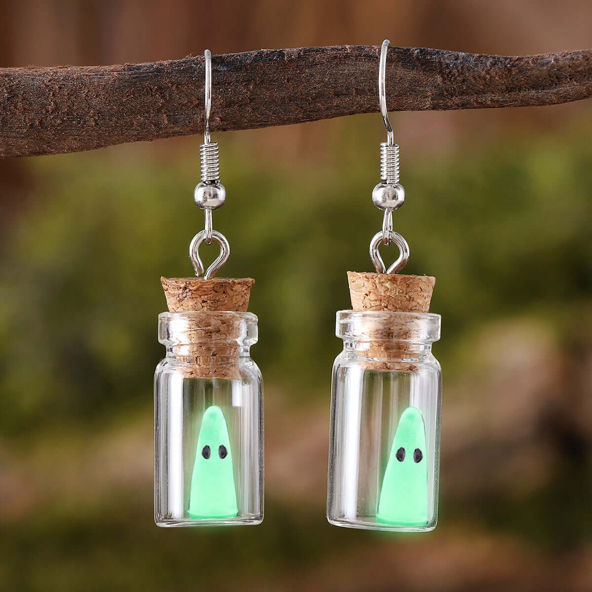 Adopt A Ghost Light Up Halloween Drop Earrings & Necklace Set | XC115 | Spooky Party Accessories for Women & Teens
