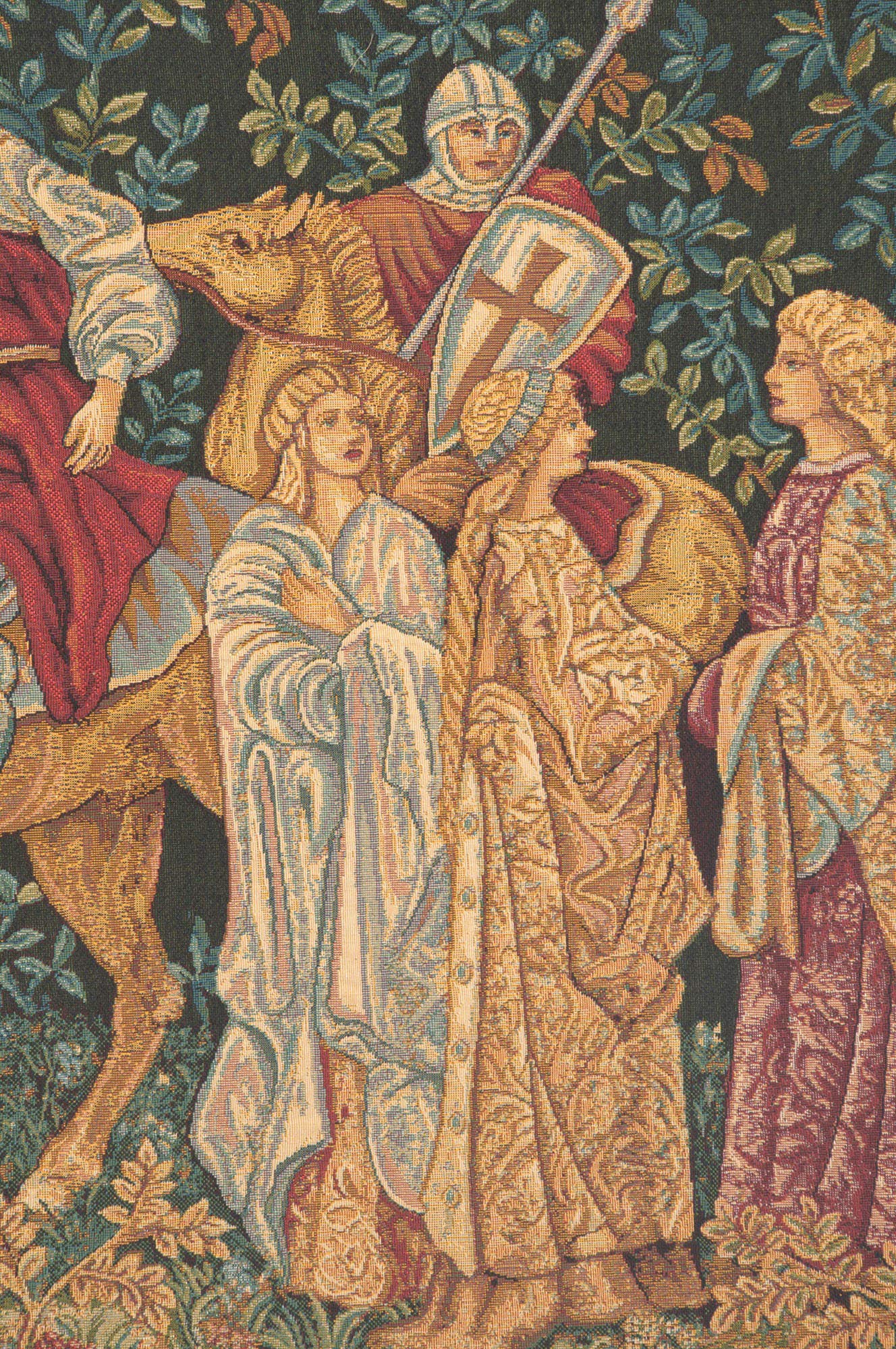 Charlotte Home Furnishings Les Croises II Italian Tapestry Wall Hanging - 26x46 Inch Viscose Cotton Polyester Blend Wall Art | William Morris Inspired Home Decor for Living Room, Bedroom & Office