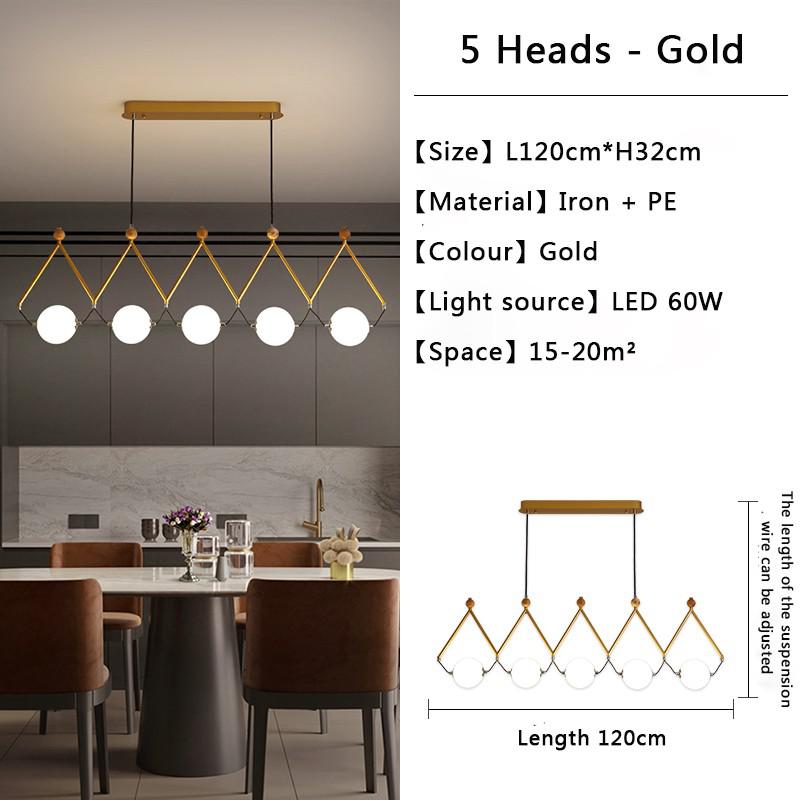 Black and Gold Globe LED Glass Ball Hanging Light - Modern Chandelier for Living Room, Bedroom, Dining Room & Office Decor