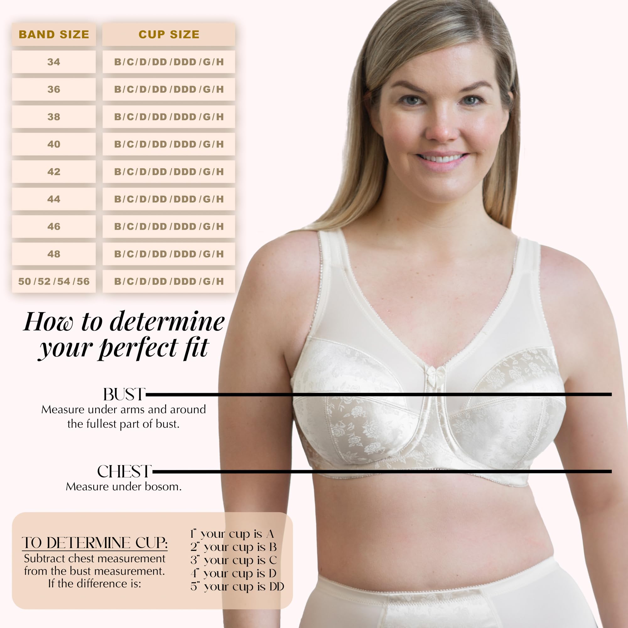 Full Figure Wireless Seamed Cup Bra for Women - Comfortable Support & Lift for Everyday Wear, Workouts & Special Occasions