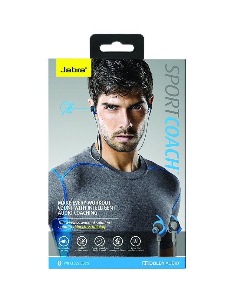 Jabra Sport Coach Wireless Bluetooth Earbuds - Sweatproof Sports Headphones with Secure Fit for Running, Gym & Workouts | Noise Cancelling for Clear Calls | Long Battery Life