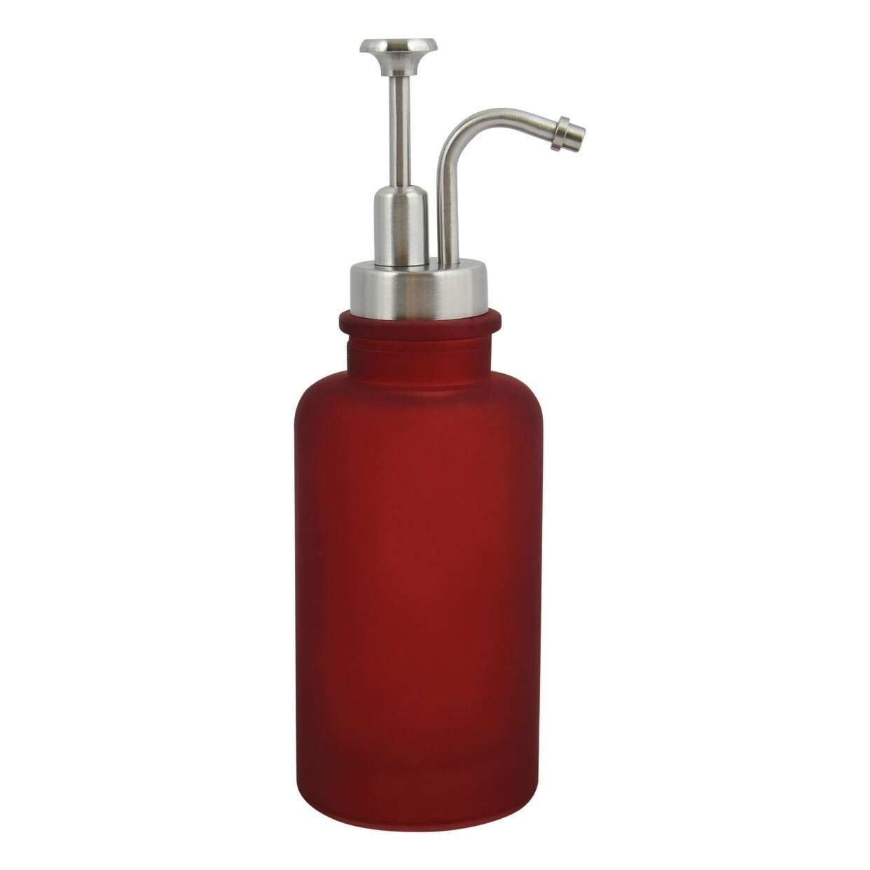 Modern Red Glass Countertop Soap & Lotion Dispenser - Elegant Single Piece for Bathroom, Kitchen, and Spa Decor