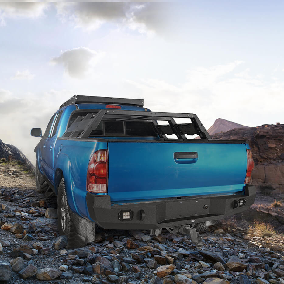 Rear Bumper for 2005-2015 Toyota Tacoma - Heavy Duty Steel Off-Road Bumper with U-Box Storage | Perfect for Off-Roading, Truck Camping & Overlanding Adventures