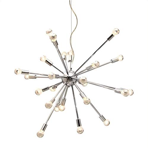 Modern Chrome Ceiling Lamp for Living Room & Bedroom - Brika Home Stylish Lighting Fixture for Home Decor & Interior Design