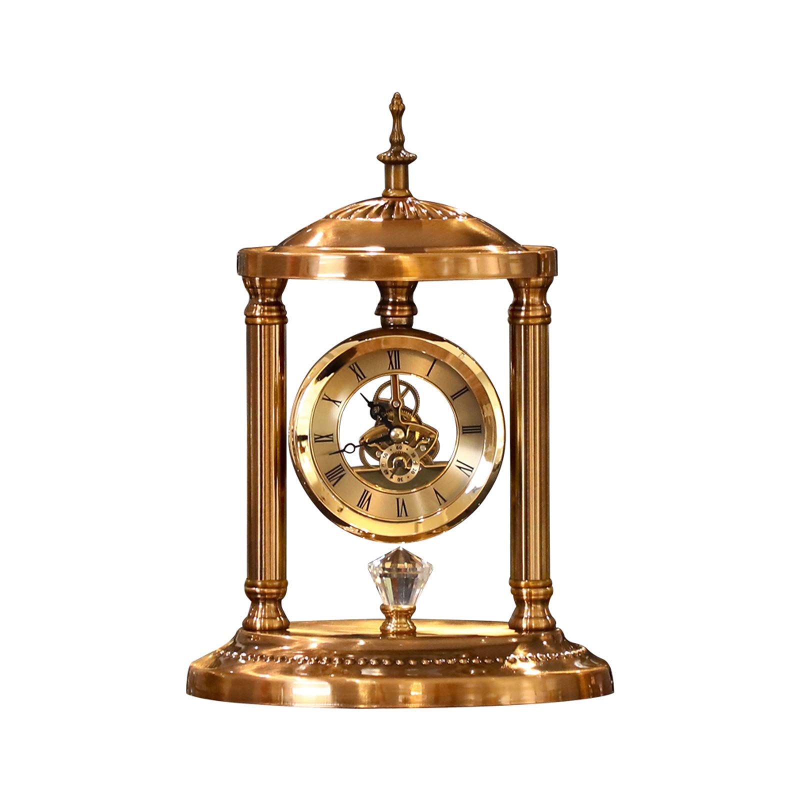 Vintage Metal Desk Clock - Retro Alarm Clock with Elegant Design, Perfect for Home & Office Decor - Ideal for Living Room, Bedroom, Study, Workspace, and Shop Display