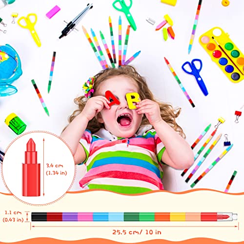 72-Piece Stackable Rainbow Crayons - 12 Colors for Kids DIY & Party Favors - School & Office Supplies