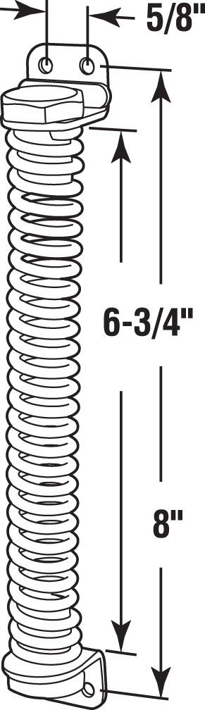 Prime-Line RG 18667 Adjustable Self Closing Gate Spring - 8 Inch Steel Black Hardware for Wooden Fences, Garden Gates & Pet Enclosures (Single Pack)