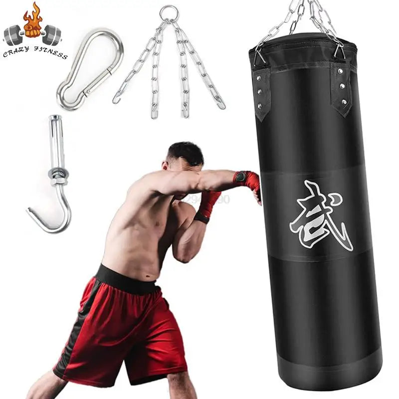 Durable Punching Sandbag for Boxing Training with Heavy-Duty Metal Chain Hook - Perfect for Home Gym, MMA, and Fitness Workouts