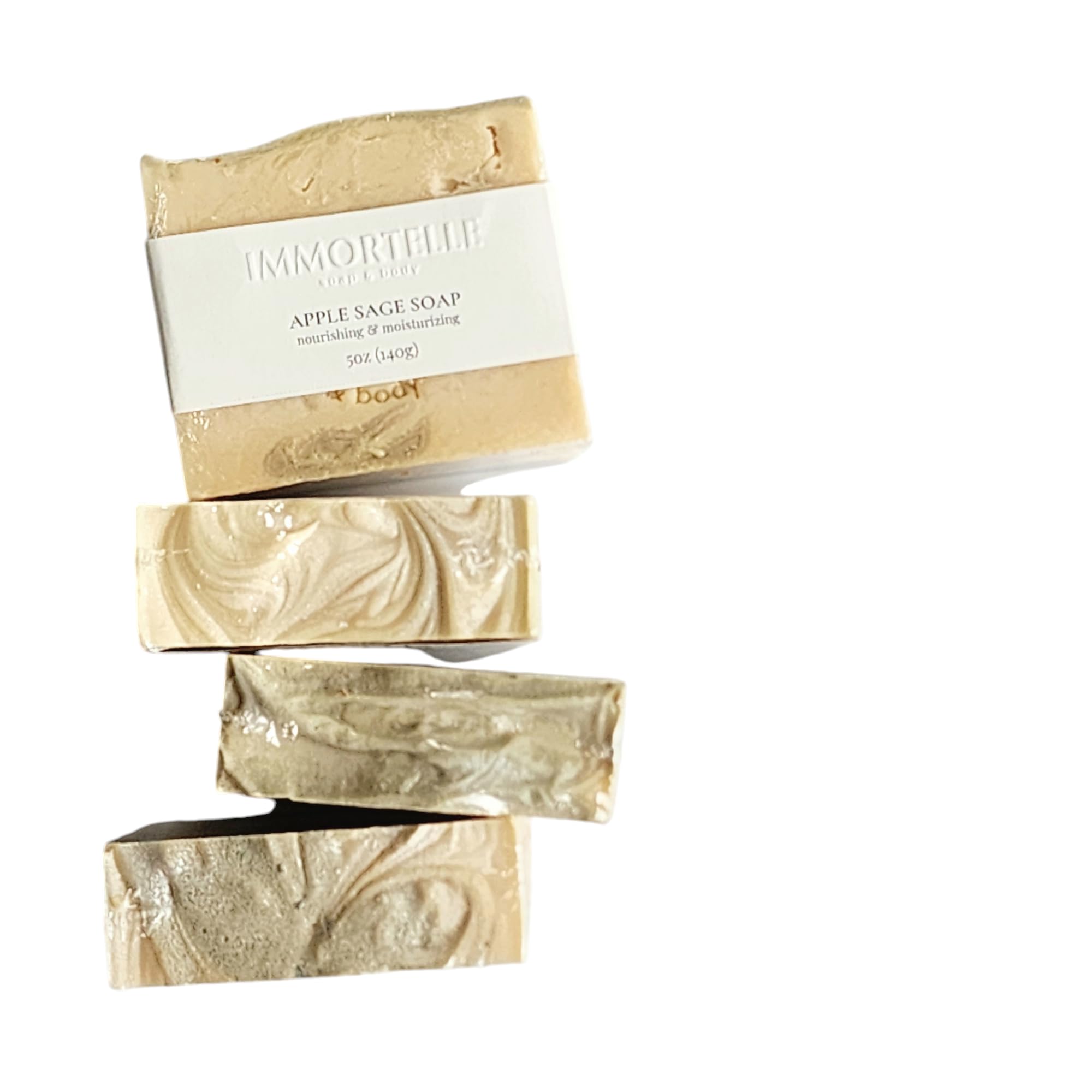 Apple Sage Handmade Goat Milk Soap Bar with French Green Clay – All Natural, Long Lasting, 5oz – Perfect for Sensitive Skin & Eco-Friendly Bathing