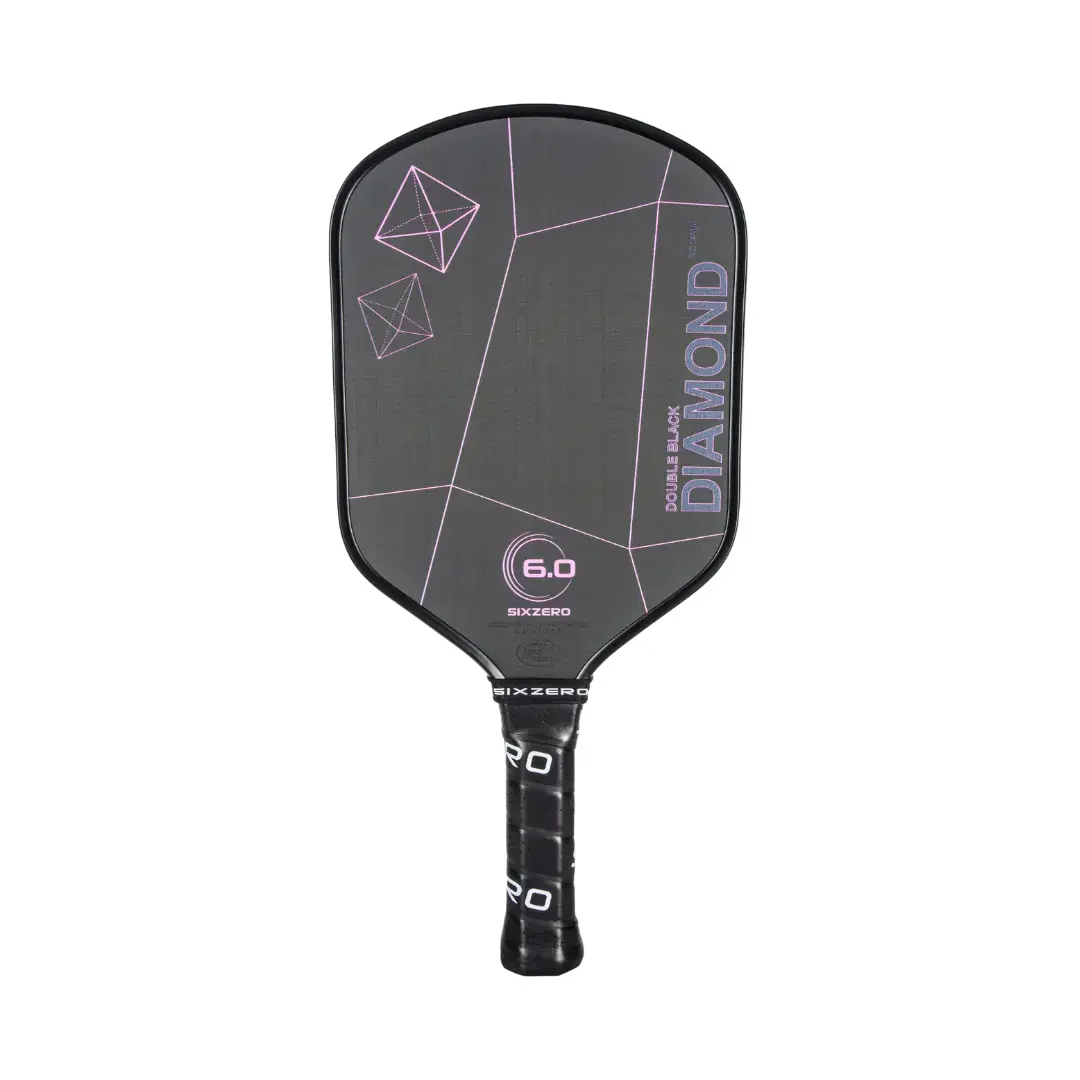 Six Zero Double Black Diamond Control 14mm Pickleball Paddle - Cherry Blossom Design with Black Edgeguard | Premium Performance for Competitive & Recreational Play