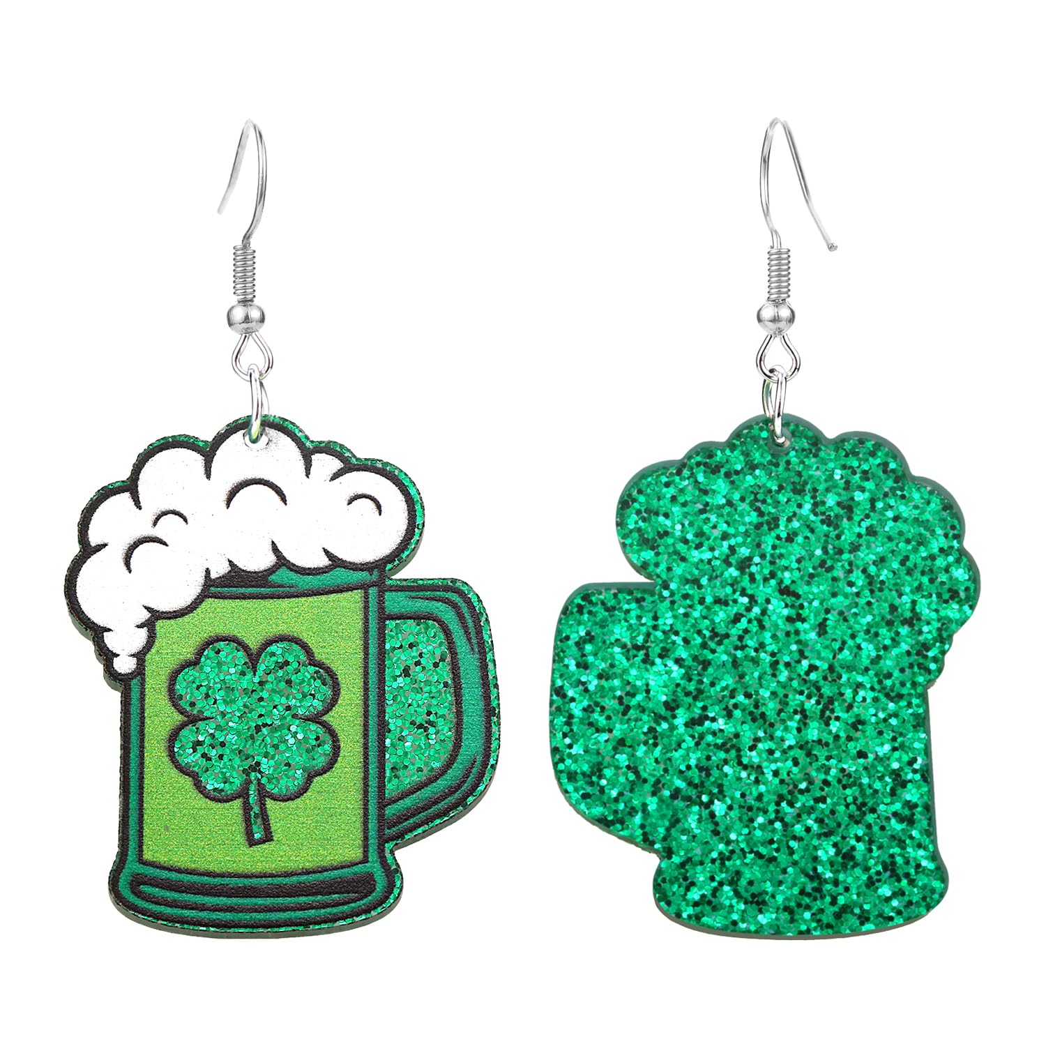 Lucky Green Shamrock Dangle Earrings for Women - St. Patrick's Day Clover Hat Drop Earrings Jewelry Gift for Girls, Perfect for Irish-Themed Parties & Festive Holiday Accessories