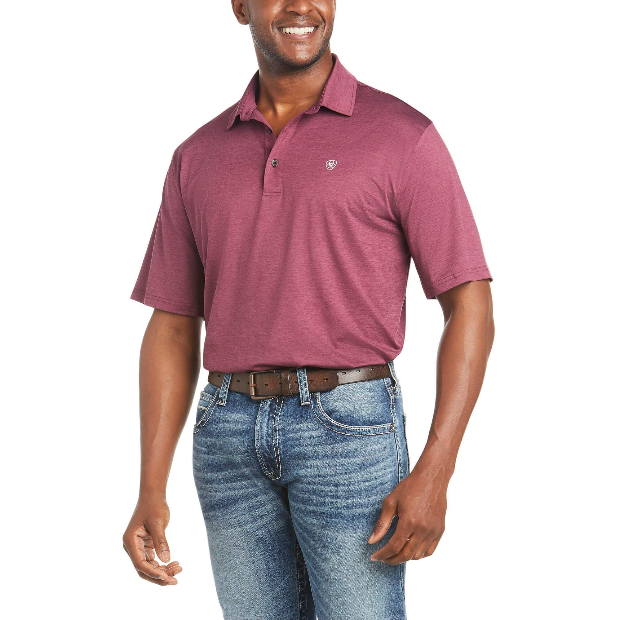 ARIAT Charger 2.0 Polo Shirt for Men - Moisture-Wicking Performance Golf & Casual Wear - Breathable & Comfortable Short Sleeve Shirt for Outdoor Activities & Work
