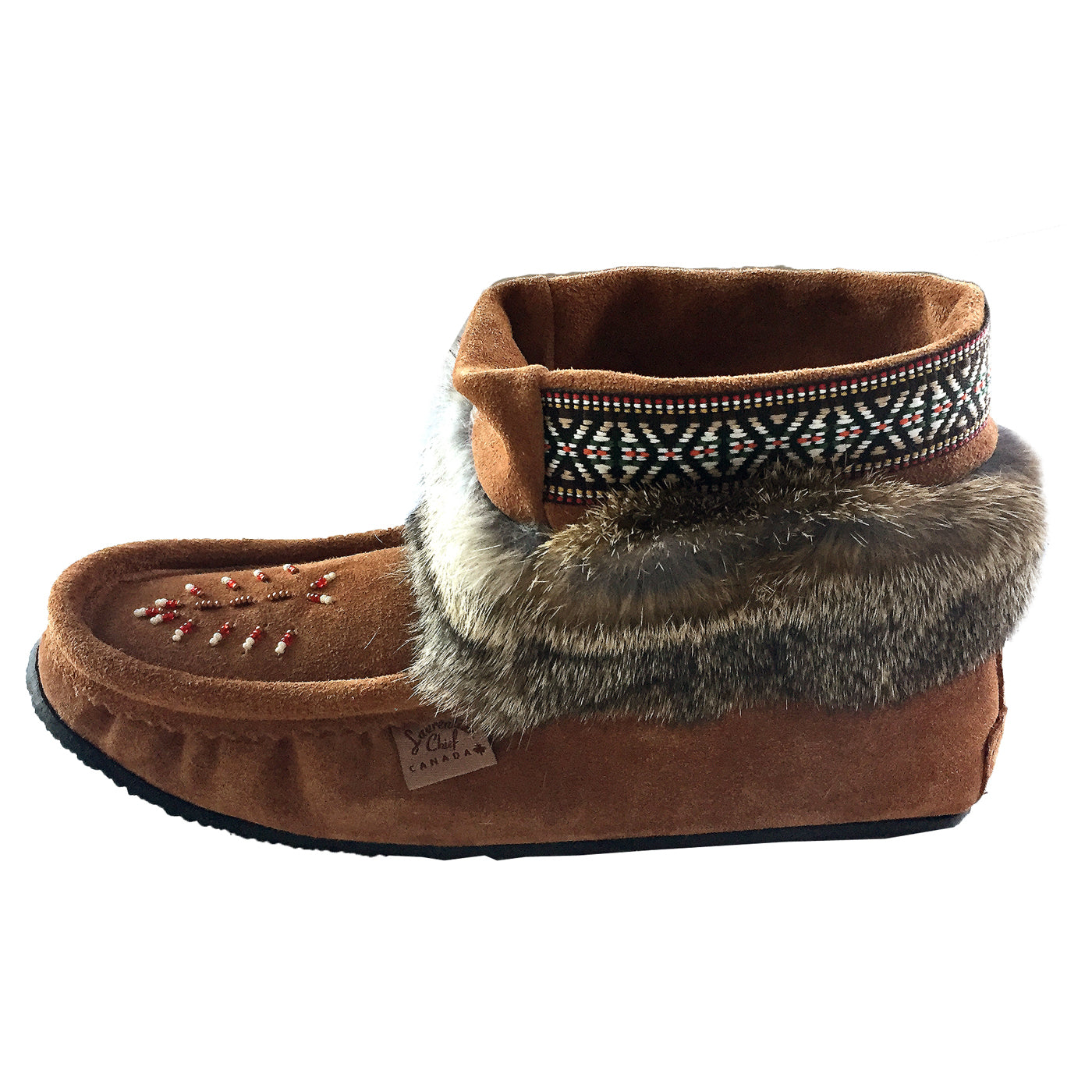 Women's Dark Tan Ankle Boots with Rabbit Fur - Cozy Winter Mukluks for Cold Weather & Outdoor Adventures